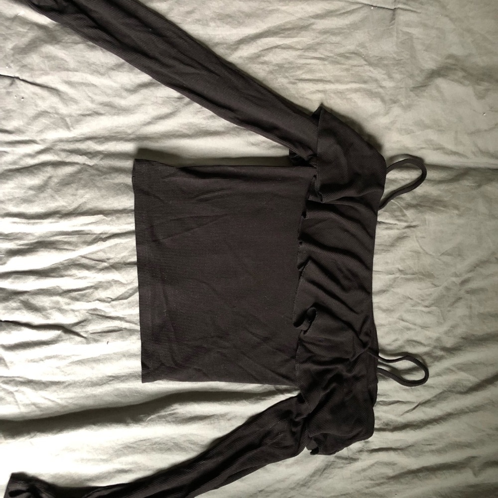 Off The Shoulder Black Crop Top